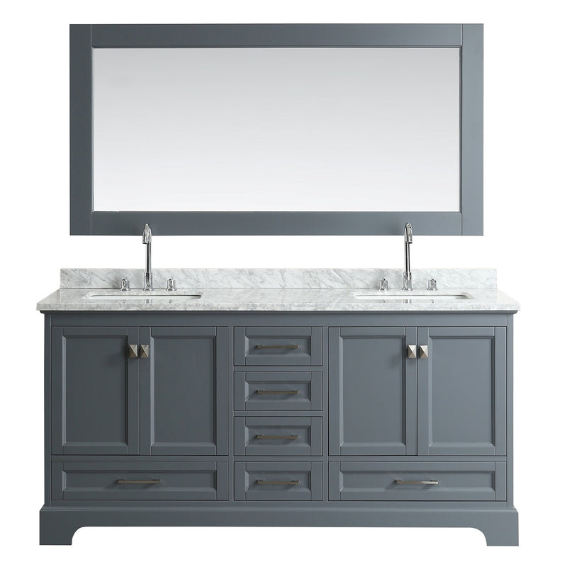 Design Element Omega 72" Double Sink Vanity in Gray