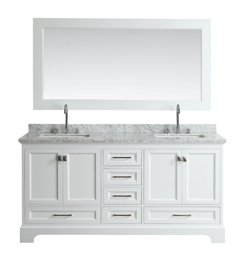 Design Element Omega 72" Double Sink Vanity in White