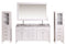 Design Element London 72" Double Sink Vanity Set in White with two matching linen cabinet in White