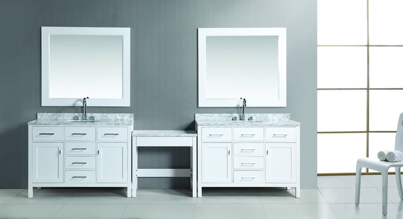 Design Element Two London 48" Single Sink Vanity Set in White Finish with One Make-up table in White