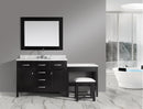 Design Element London 48" Single Sink Vanity Set in Espresso Finish with Make-up table in Espresso