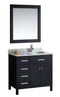 Design Element London 36" Single Sink Vanity Set in Espresso Finish with Drawers on the Left