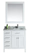 Design Element London 36" Single Sink Vanity Set in White Finish with Drawers on the Left