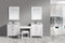 Design Element Two London 30" Single Sink Vanity Set in White and One Make-up table in White