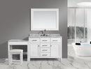 Design Element London 42" Single Sink Vanity Set in White Finish with One Make-up table in White