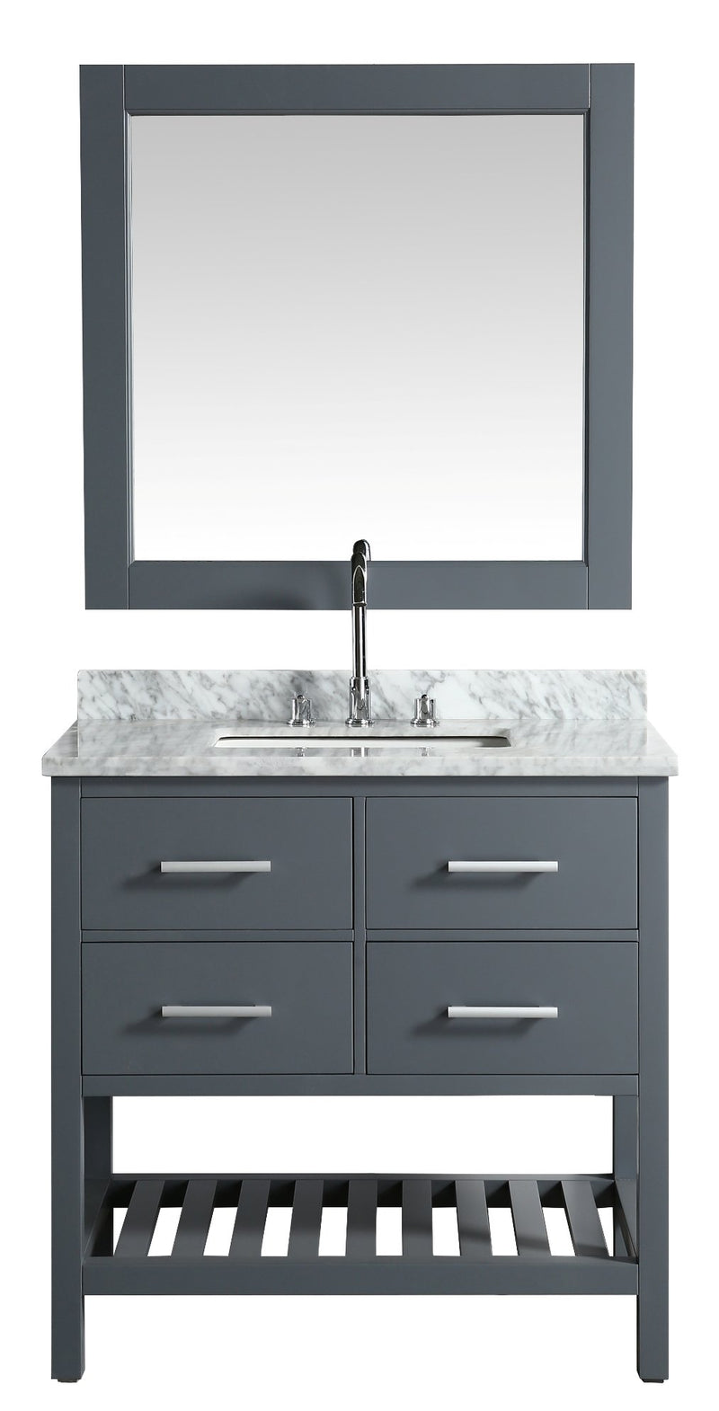 Design Element London 36" Single Sink Vanity Set in Gray
