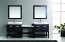 Design Element Two London 36" Single Sink Vanity Set in Espresso with One Make-up table in Espresso