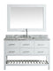 Design Element London 54" Single Sink Vanity Set in White with White Carrera Marble Top