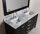 Design Element London 61" Double Sink Vanity Set in Espresso Finish