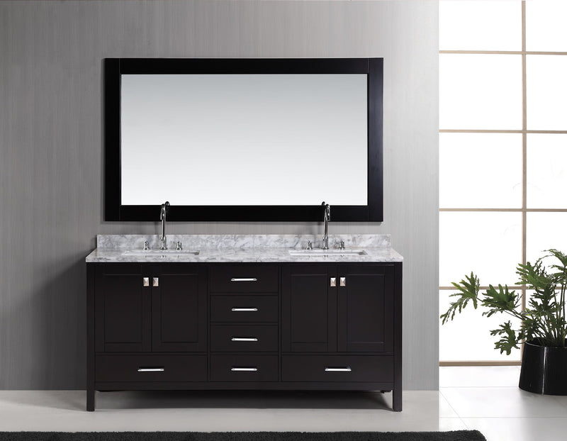 Design Element London 72" Double Sink Vanity Set in Espresso Finish