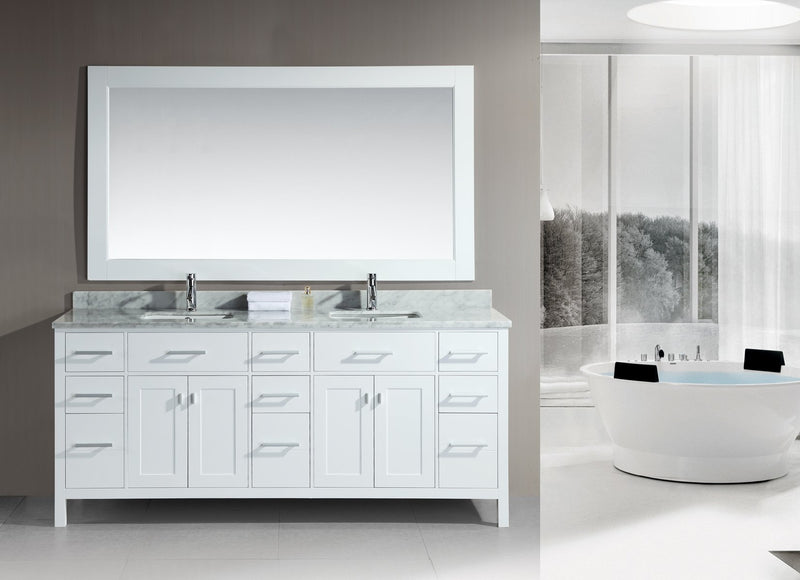 Design Element London 78" Double Sink Vanity Set in Espresso