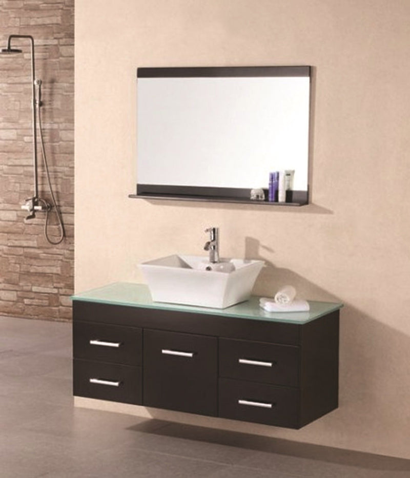 Design Element Madrid 48" Single Sink - Wall Mount Vanity Set in Espresso