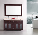 Design Element Venetian 60" Double Sink Vanity Set in Espresso