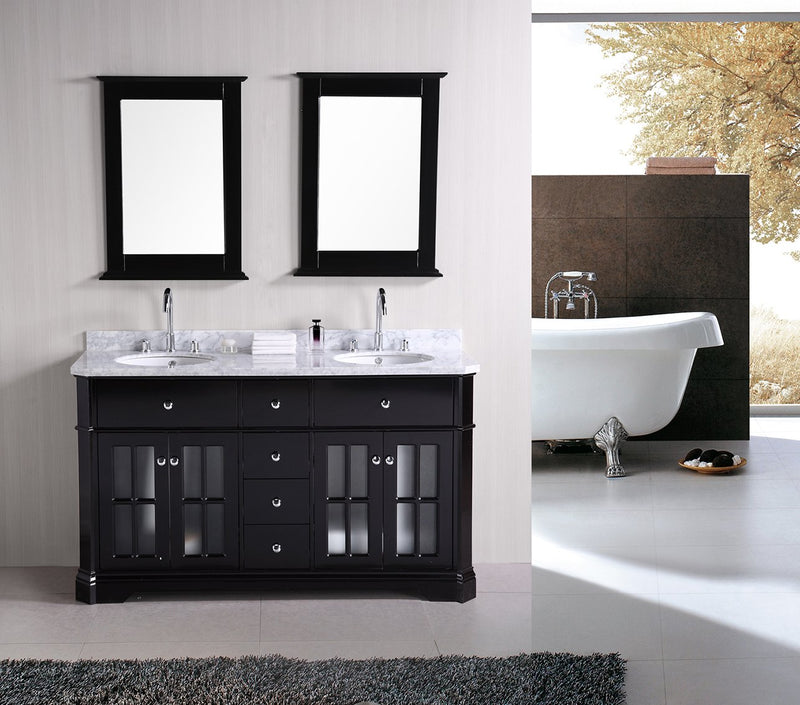 Design Element Imperial 60" Double Sink Vanity Set in Espresso
