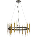 Dainolite 24 Light Incandescent Chandelier Matte Black and Aged Brass Finish DER-2424C-MB-AGB