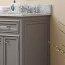 Water Creation 24" Cashmere Gray Single Sink Bathroom Vanity with Matching Framed Mirror and Faucet From The Derby Collection DE24CW01CG-O21BX0901
