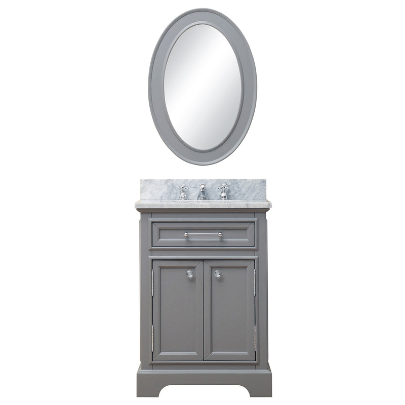 Water Creation 24" Cashmere Gray Single Sink Bathroom Vanity with Matching Framed Mirror From The Derby Collection DE24CW01CG-O21000000