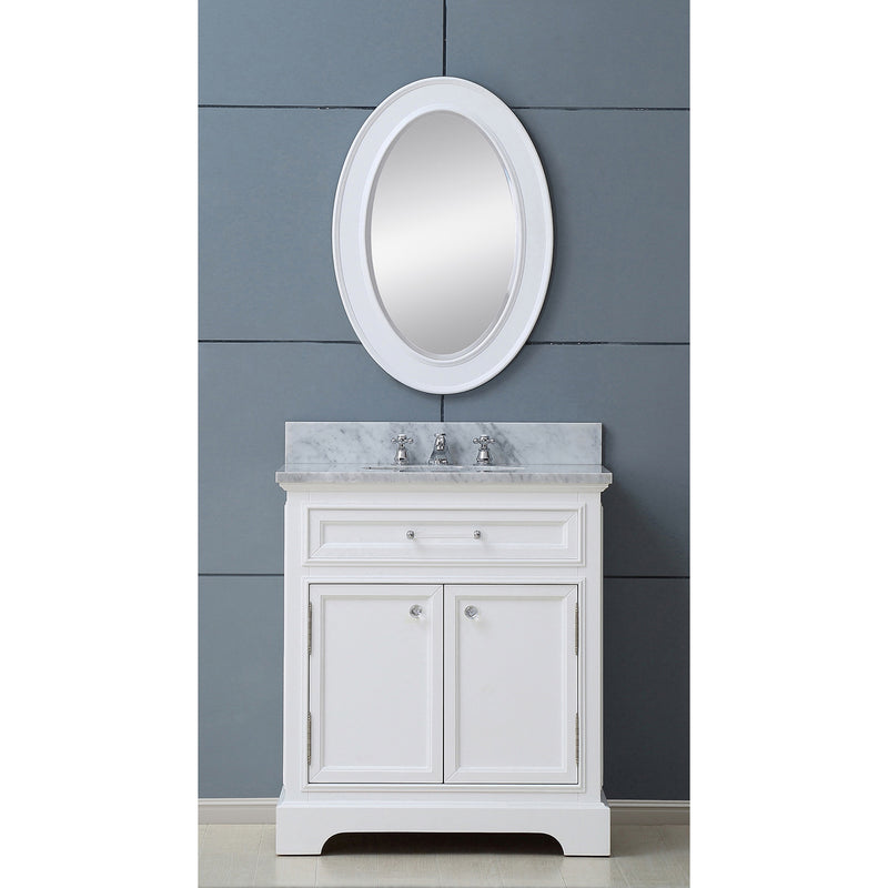 Water Creation 24" Pure White Single Sink Bathroom Vanity From The Derby Collection DE24CW01PW-000000000