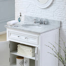 Water Creation 24" Pure White Single Sink Bathroom Vanity From The Derby Collection DE24CW01PW-000000000