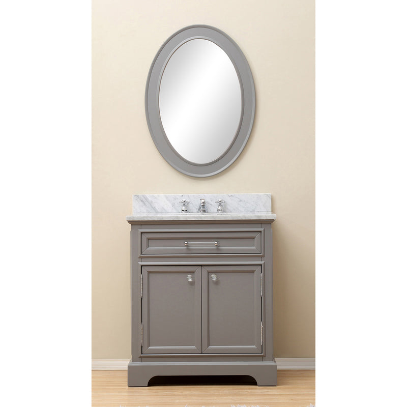 Water Creation 30" Cashmere Gray Single Sink Bathroom Vanity with Faucet From The Derby Collection DE30CW01CG-000BX0901