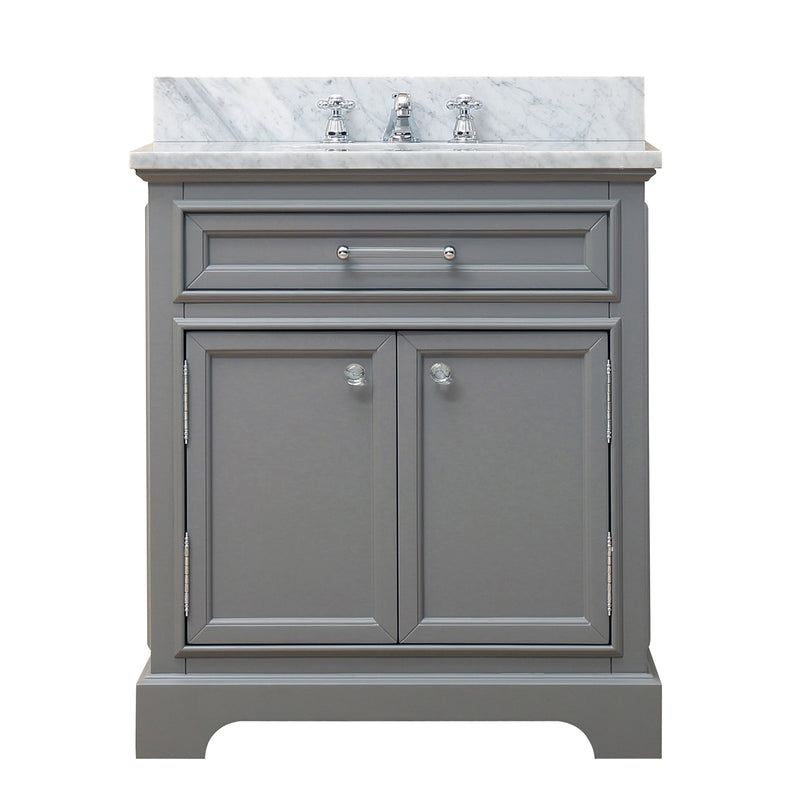 Water Creation 30" Cashmere Gray Single Sink Bathroom Vanity From The Derby Collection DE30CW01CG-000000000