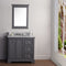 Water Creation 36" Wide Cashmere Gray Single Sink Carrara Marble Bathroom Vanity with Matching Mirror From The Derby Collection DE36CW01CG-B24000000