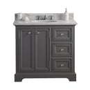 Water Creation 36" Wide Cashmere Gray Single Sink Carrara Marble Bathroom Vanity with Faucets From The Derby Collection DE36CW01CG-000BX0901