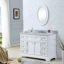 Water Creation 48" Pure White Single Sink Bathroom Vanity with Matching Framed Mirror From The Derby Collection DE48CW01PW-O24000000