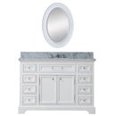 Water Creation 48" Pure White Single Sink Bathroom Vanity with Matching Framed Mirror From The Derby Collection DE48CW01PW-O24000000