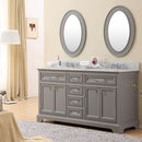 Water Creation 60" Cashmere Gray Double Sink Bathroom Vanity with Matching Framed Mirrors From The Derby Collection DE60CW01CG-O21000000