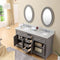 Water Creation 60" Cashmere Gray Double Sink Bathroom Vanity From The Derby Collection DE60CW01CG-000000000