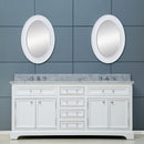 Water Creation 60" Pure White Double Sink Bathroom Vanity with Matching Framed Mirrors From The Derby Collection DE60CW01PW-O21000000