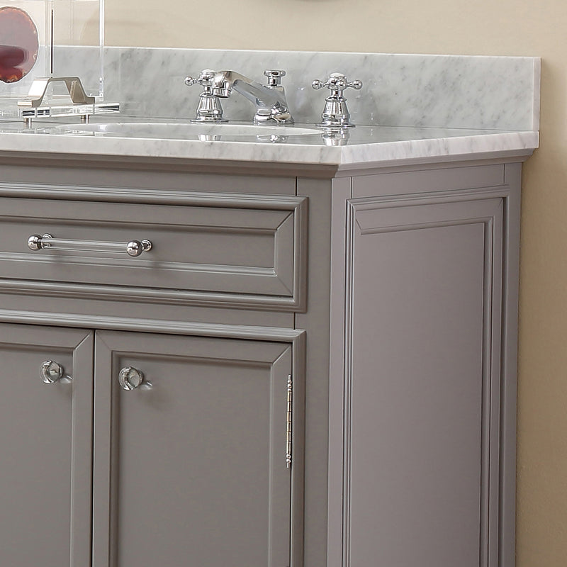 Water Creation 72" Cashmere Gray Double Sink Bathroom Vanity with Faucet From The Derby Collection DE72CW01CG-000BX0901