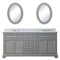 Water Creation 72" Cashmere Gray Double Sink Bathroom Vanity with Matching Framed Mirrors and Faucets From The Derby Collection DE72CW01CG-O24BX0901