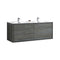 KubeBath DeLusso 60" Double Sink Ocean Gray Wall Mount Modern Bathroom Vanity DL60D-BE