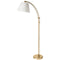 Dainolite 1 Light Incandescent Adjustable Floor Lamp Aged Brass with White Shade DM2578-F-AGB