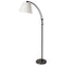 Dainolite 1 Light Incandescent Adjustable Floor Lamp Matte Black with White Shade DM2578-F-MB