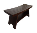 DecoTeak Serenity 35" Eastern Style Teak Shower Bench with Shelf DT103