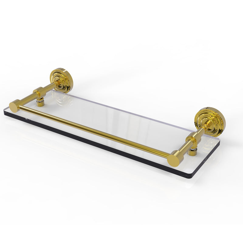 Allied Brass Dottingham 16 Inch Glass Shelf with Gallery Rail DT-1-16-GAL-PB