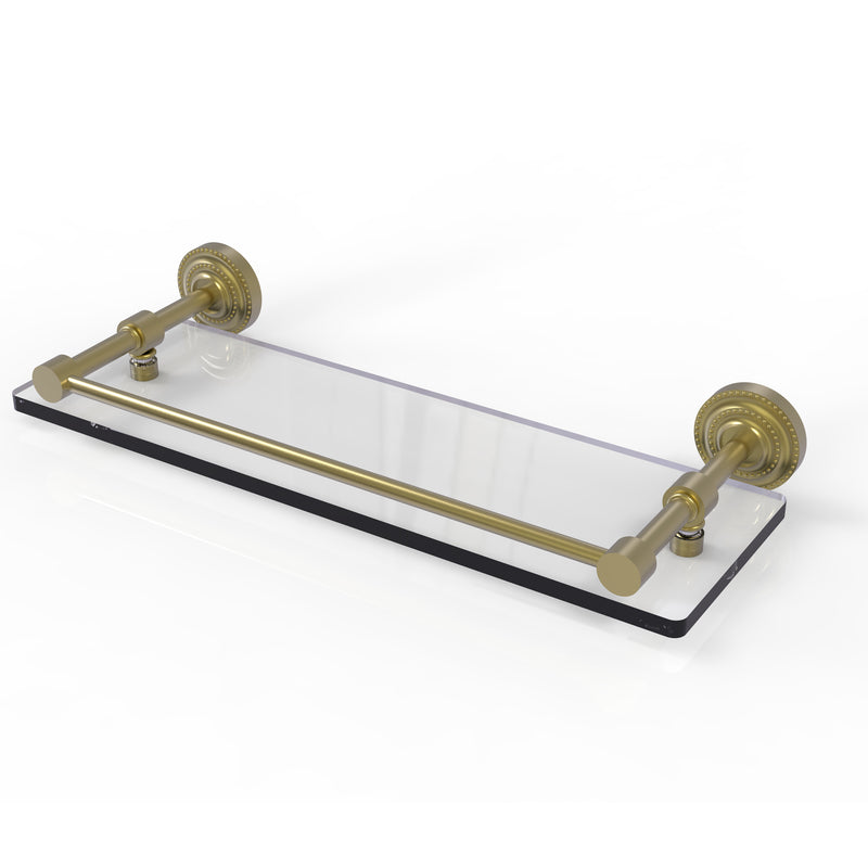 Allied Brass Dottingham 16 Inch Glass Shelf with Gallery Rail DT-1-16-GAL-SBR