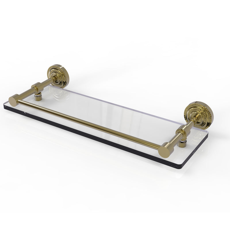 Allied Brass Dottingham 16 Inch Glass Shelf with Gallery Rail DT-1-16-GAL-UNL