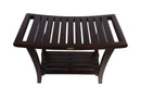 DecoTeak Harmony 30" Extended Height Teak Shower Bench with Shelf and LiftAide Arms