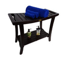 DecoTeak Harmony 30" Extended Height Teak Shower Bench with Shelf and LiftAide Arms