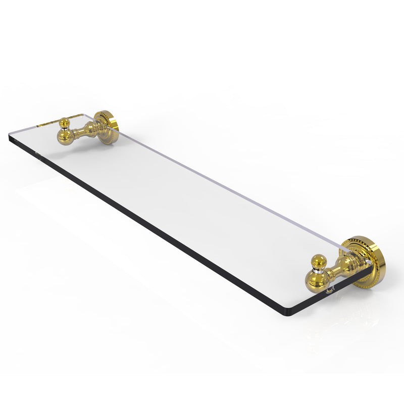 Allied Brass Dottingham Collection 22 inch Glass Vanity Shelf with Beveled Edges DT-1-22-PB