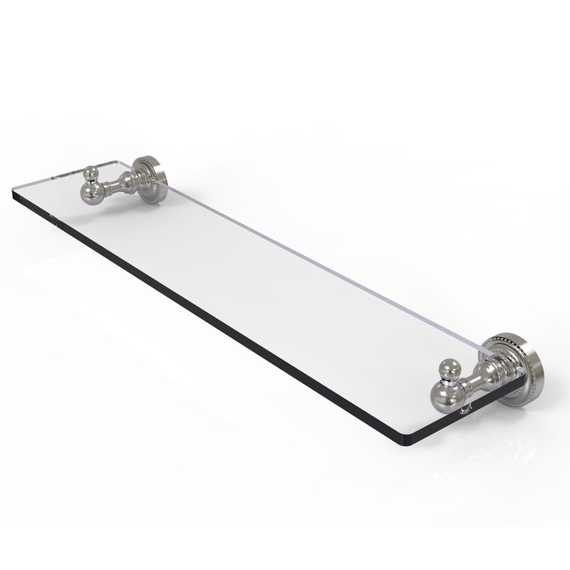 Allied Brass Dottingham Collection 22 inch Glass Vanity Shelf with Beveled Edges DT-1-22-SN
