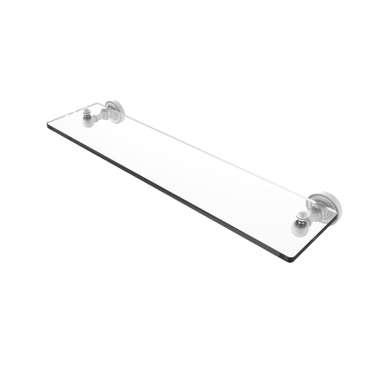 Allied Brass Dottingham Collection 22 inch Glass Vanity Shelf with Beveled Edges DT-1-22-WHM