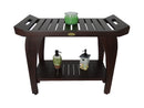 DecoTeak Tranquility 30" Extended Height Teak Shower Bench with Shelf