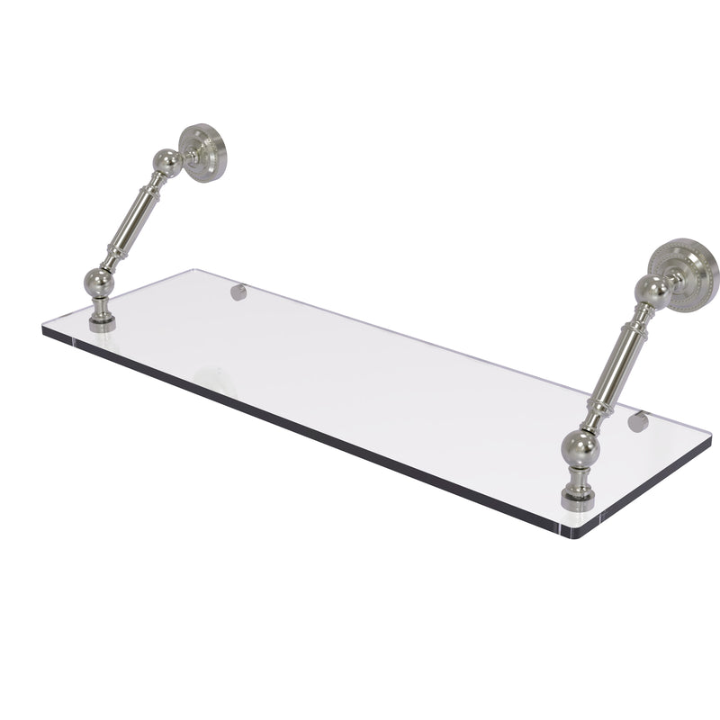 Allied Brass Dottingham Collection 24 Inch Floating Glass Shelf DT-1-24-SN