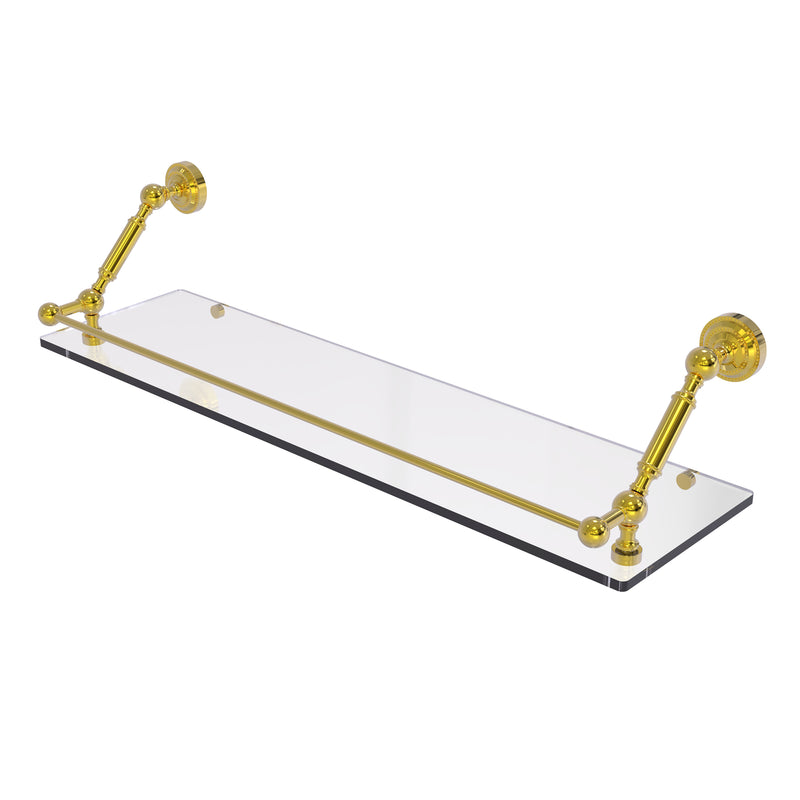 Allied Brass Dottingham 30 Inch Floating Glass Shelf with Gallery Rail DT-1-30-GAL-PB