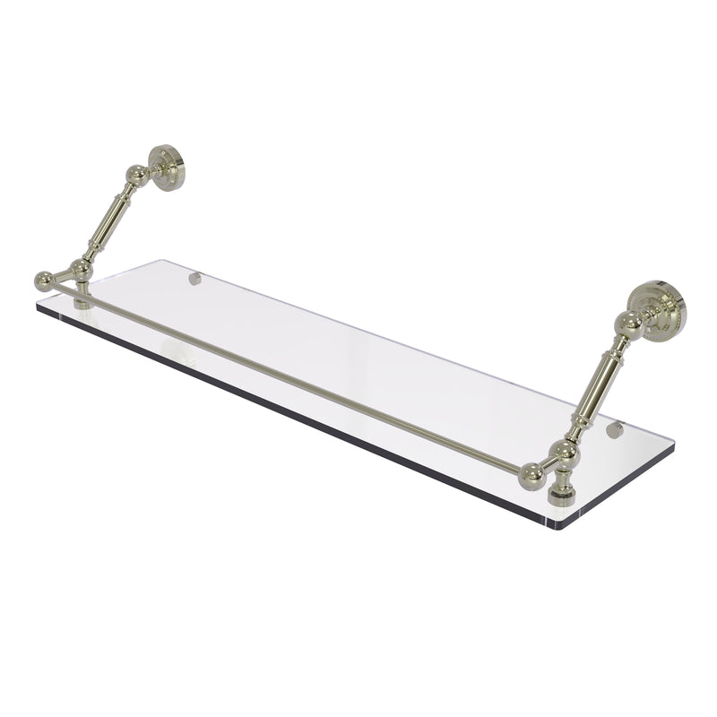 Allied Brass Dottingham 30 Inch Floating Glass Shelf with Gallery Rail DT-1-30-GAL-PNI